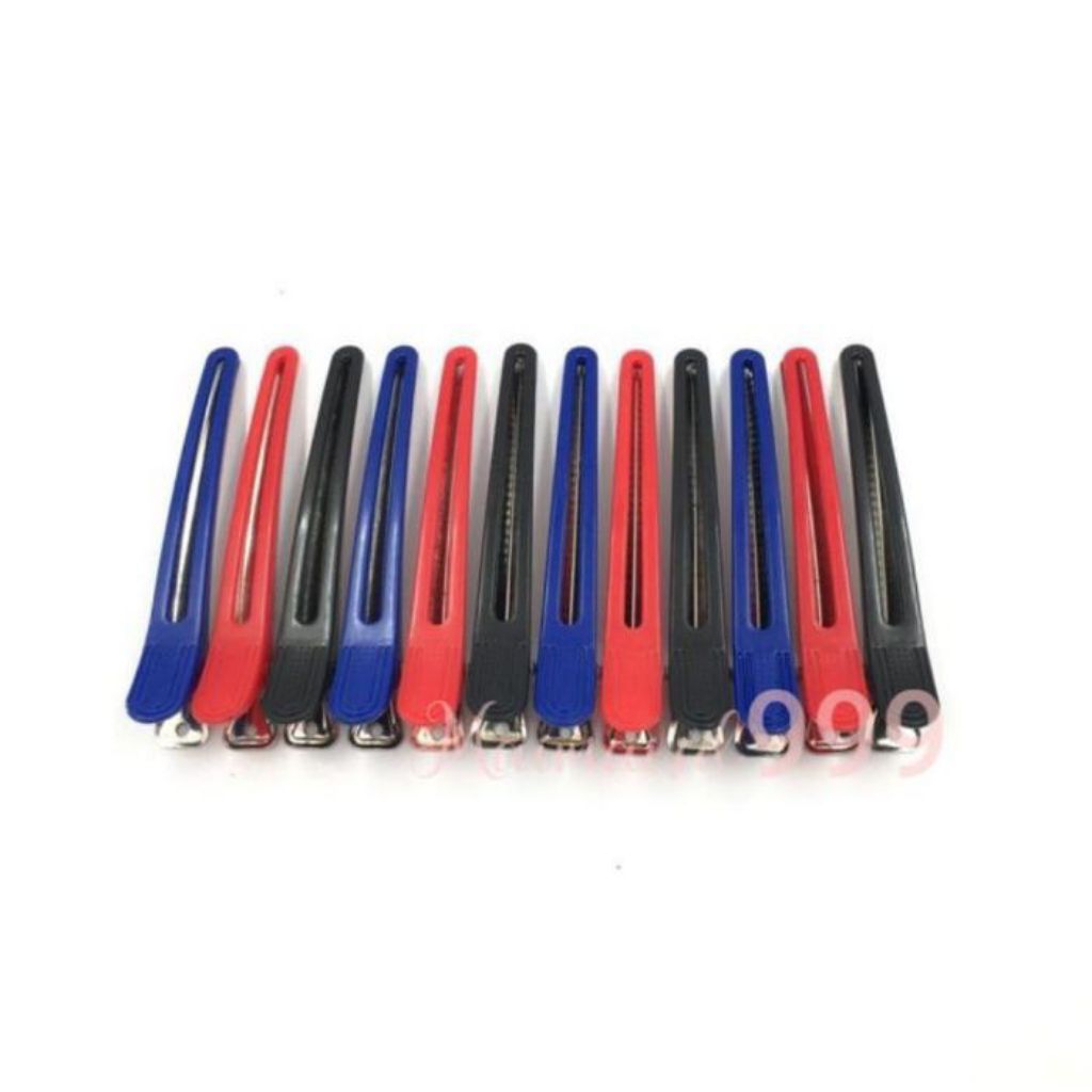 jepit Bebek salon jepit rambut bebek warna warni isi 12