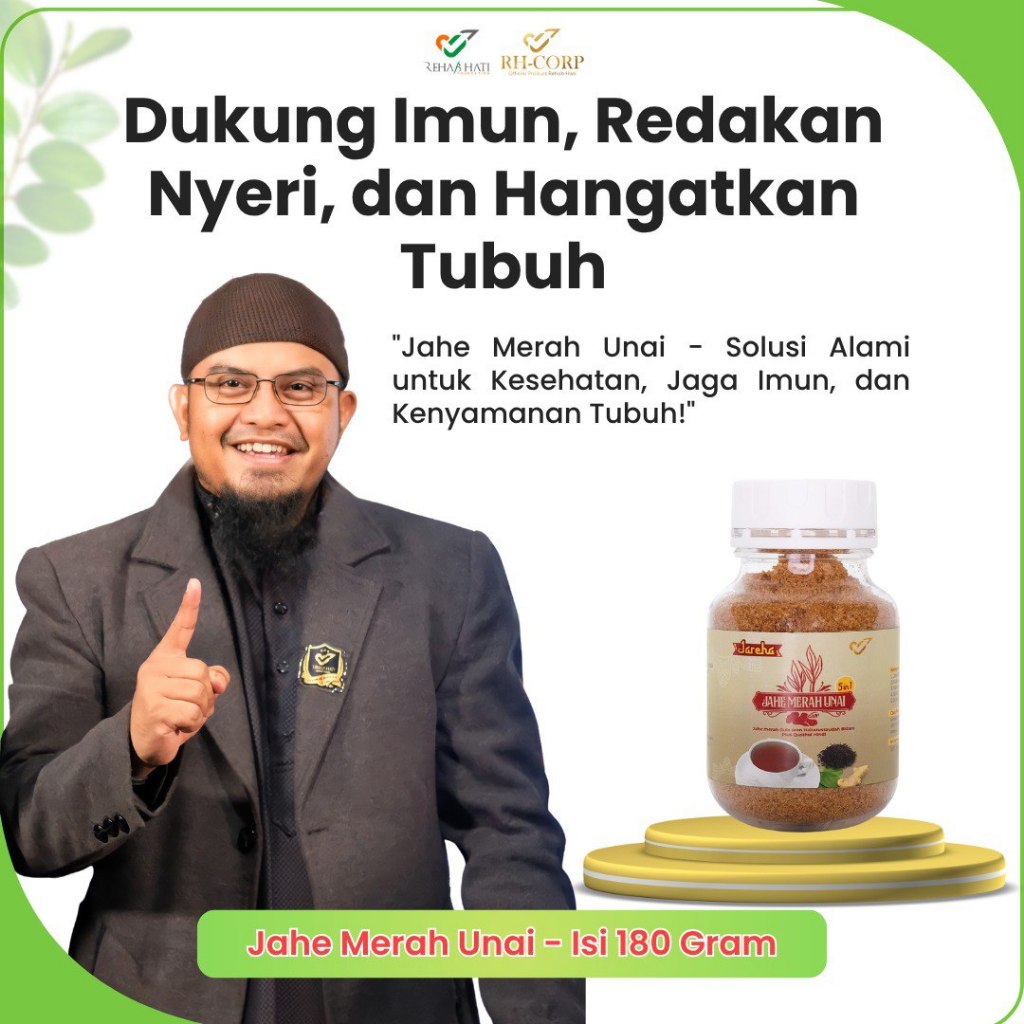 

Jahe Merah Unai by RH CORP – Jahe Bubuk Plus Gula Aren & Herbal Pilihan