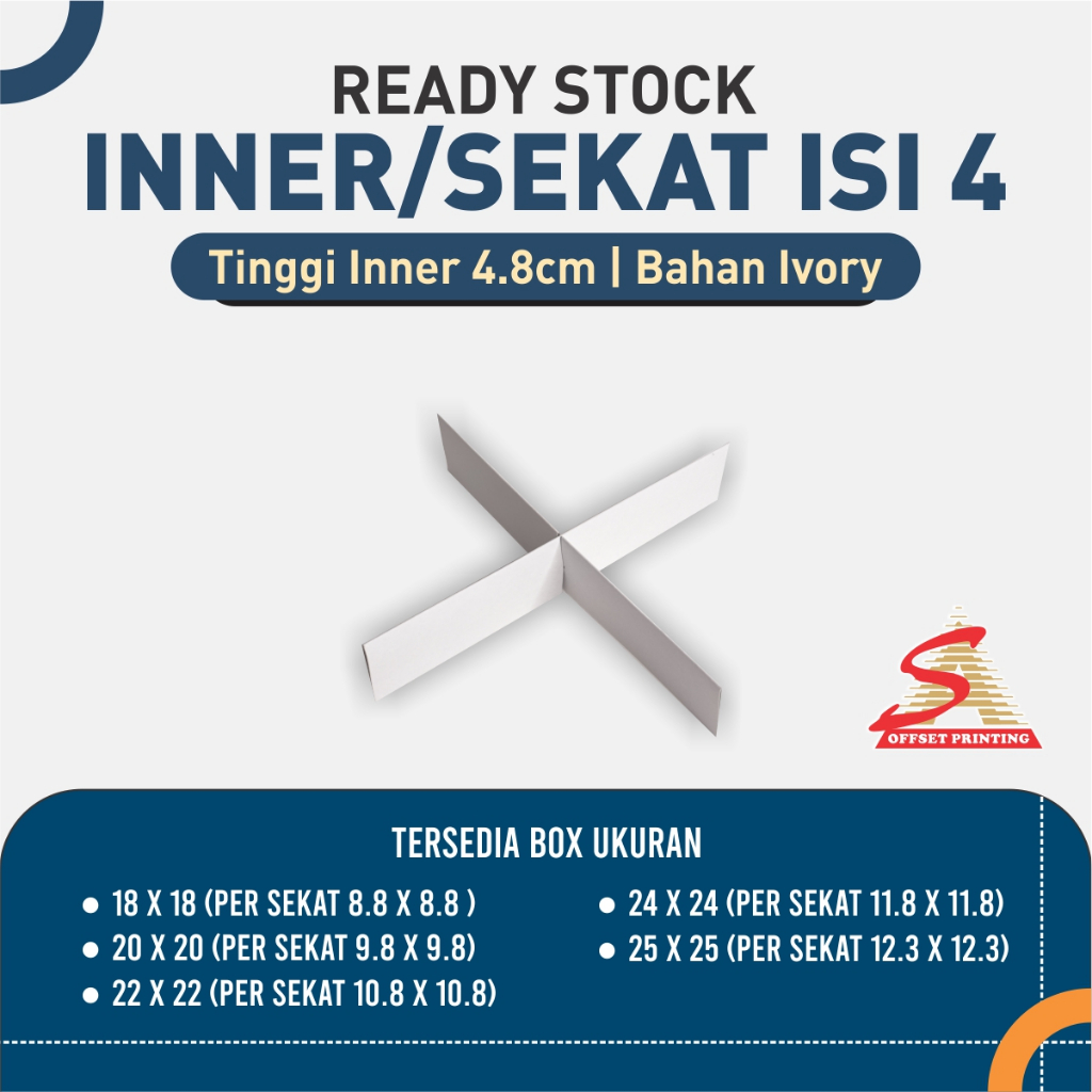 

Inner/ Sekat Isi 4 untuk 5 ukuran