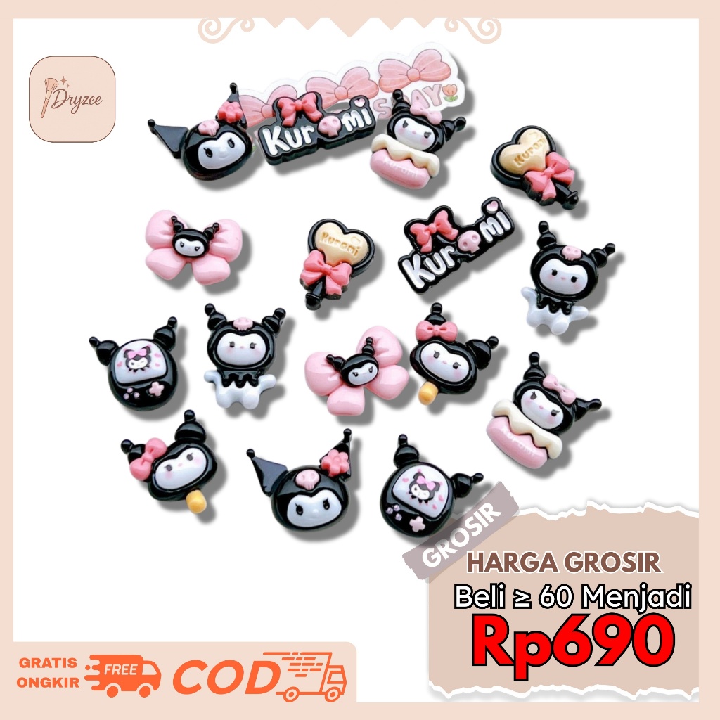 

Stiker 3D Clay Aksesoris Dekorasi Motif Karakter Kuromi