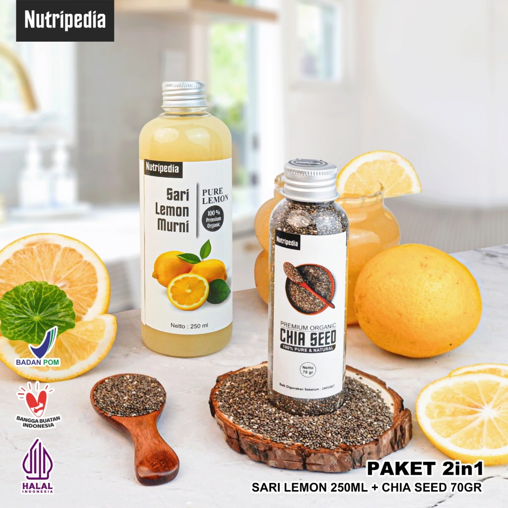 

Nutripedia Paket Sari Lemon 250ml dan Chia Seeds 70gr Untuk Diet