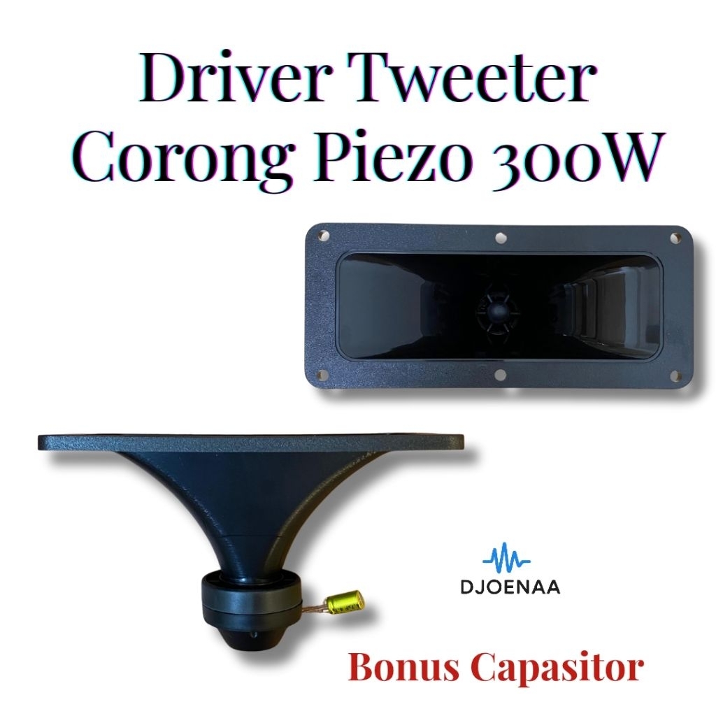 Speaker Tweeter Corong PIEZO Corong 300 WATT Bahan Plastik Tebal Bonus Capasitor