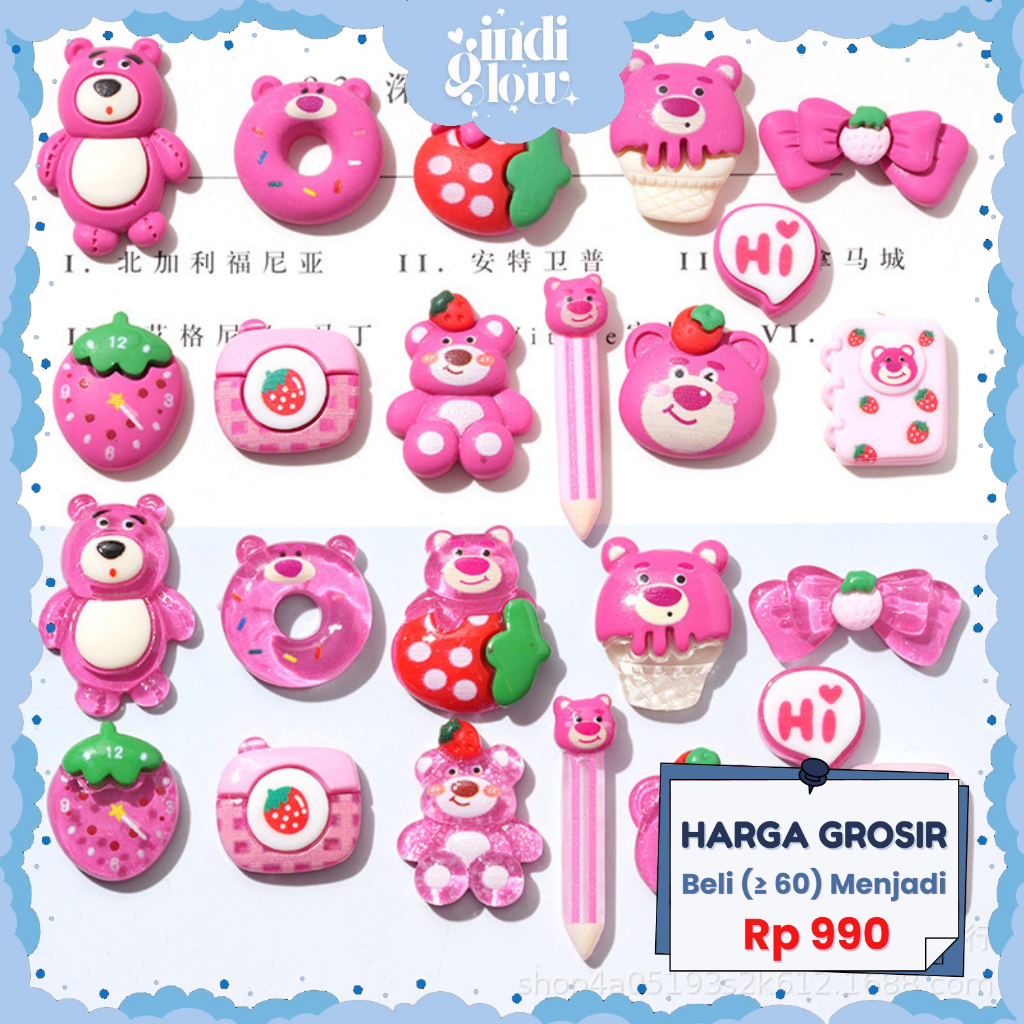 

IG Stiker 3D Pink Stiker Timbul Karakter Lotso Lucu Aksesoris Dekorasi DIY Tumbler Hiasan Casing