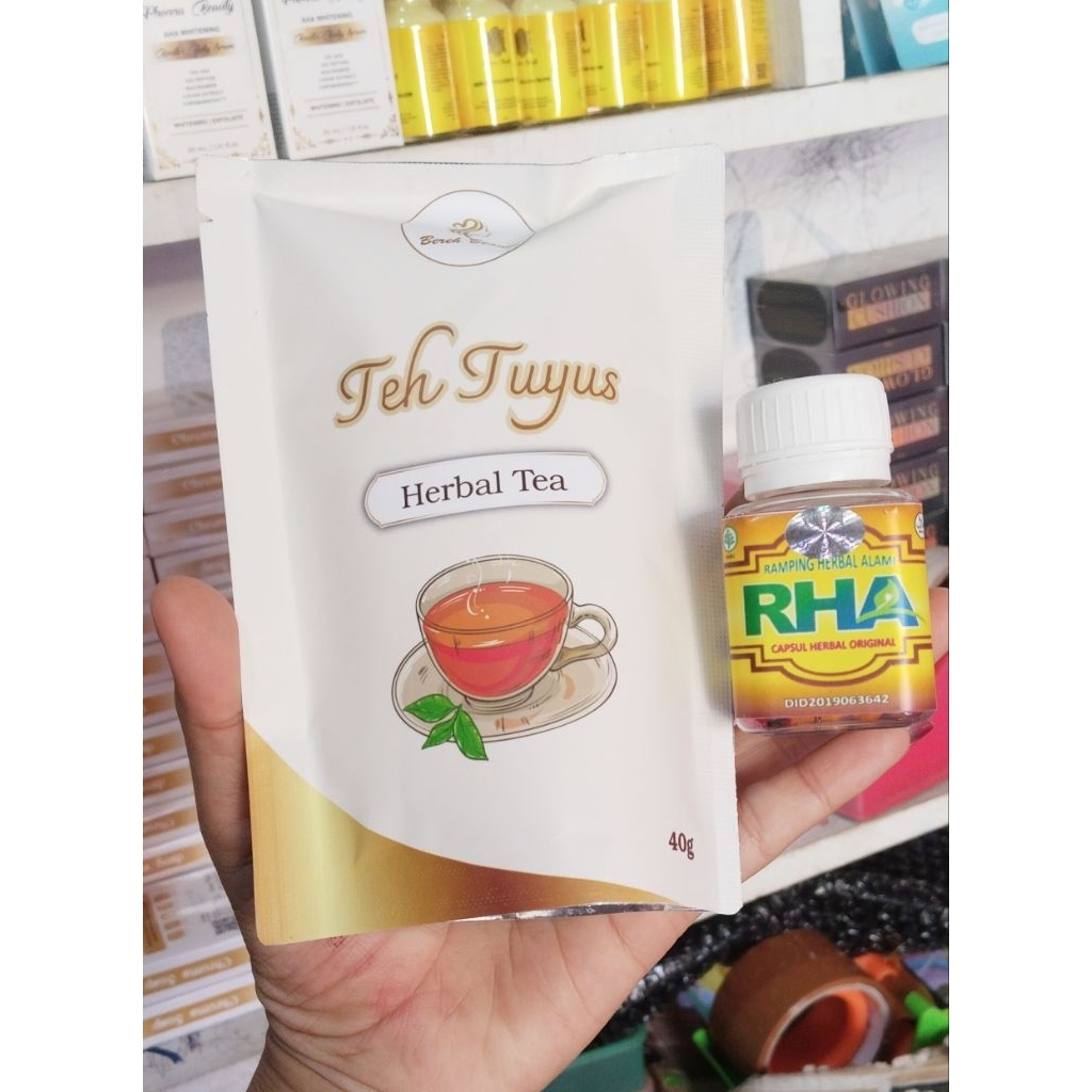 

TEH TUYUS HERBAL TEH BY BEREH BEUTY + RHA [ ORI ] isi 20 kantong teh