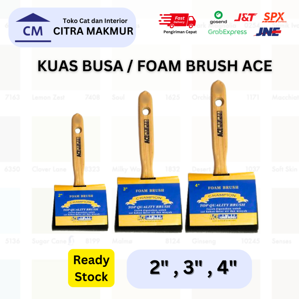 

ACE Kuas Busa / Foam Brush / Sponge Brush - Ready 2,3,4 Inch (pilih ukuran di varian)