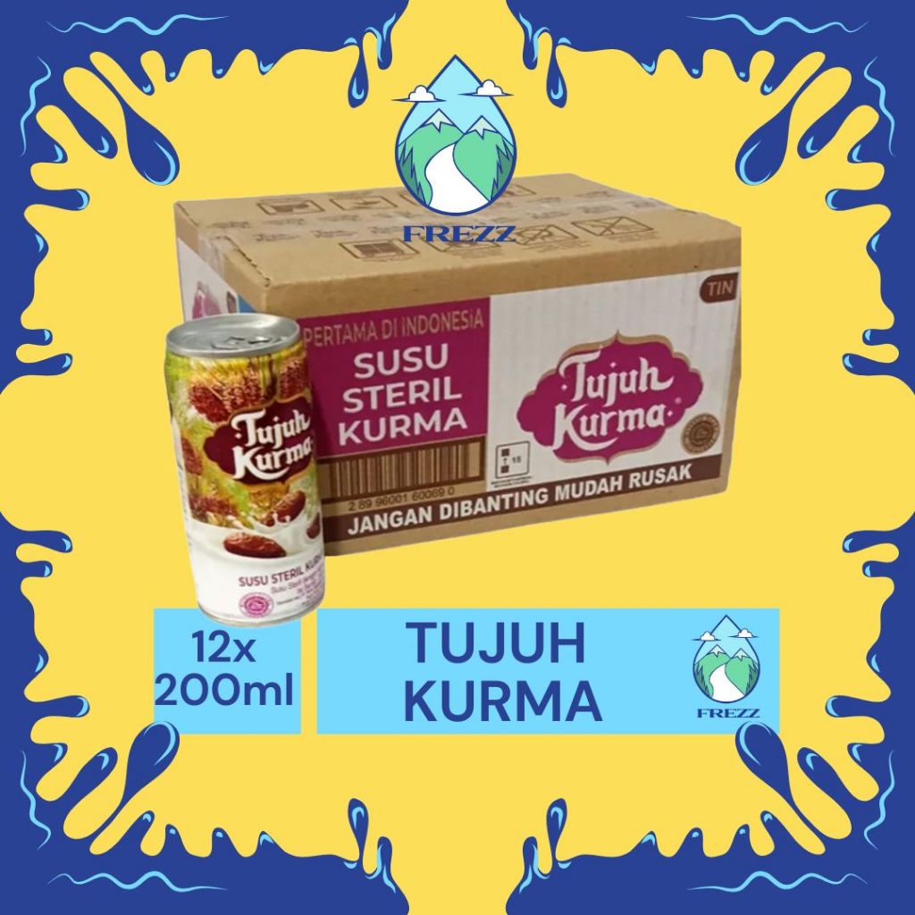 

(INSTANT) TUJUH KURMA SUSU STERIL Dus 200ml Isi 12 KALENG Per PACKS - READY Air Minum Kemasan Botol Minuman Kardus