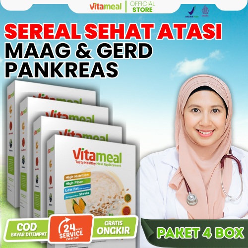 

[GARANSI] Vitameal Paket 4 Sereal Multigrain Gula Darah Tinggi Menjaga Kadar Gula Mencegah Diabetes paket 4 box 200 gram VITAMIEL DIET