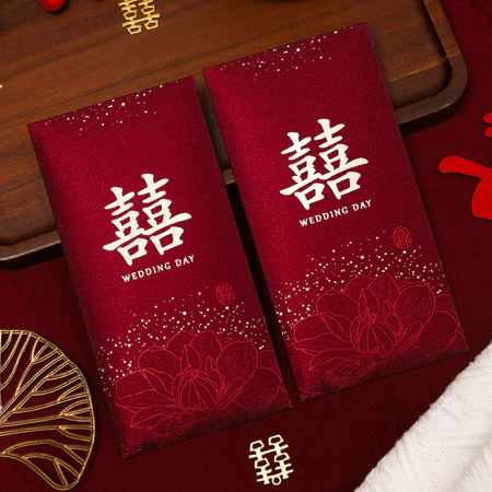 

angpao wedding warna marron premium tempat penyimpanan uang domet sangjit teapai motif lotus flowers