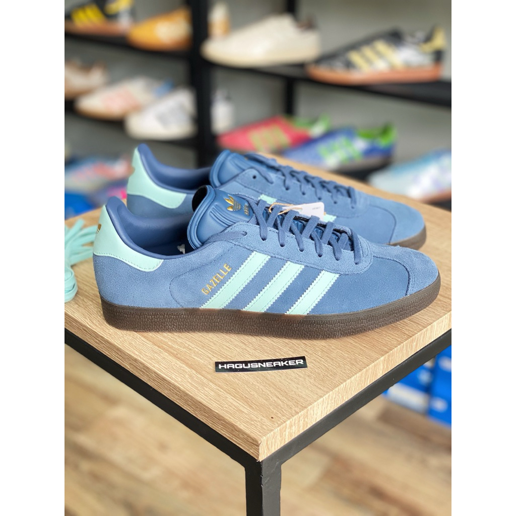 ADIDAS GAZELLE [BLUE / LIGHT BLUE] #JP7782 HAGUSNEAKER GARANSI 200% ORIGINAL