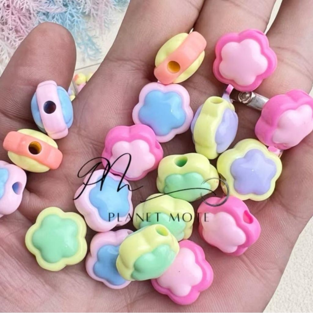 Manik Manik Sweety Beads Pastel Bunga Kupu Pita UV Import (15gr)
