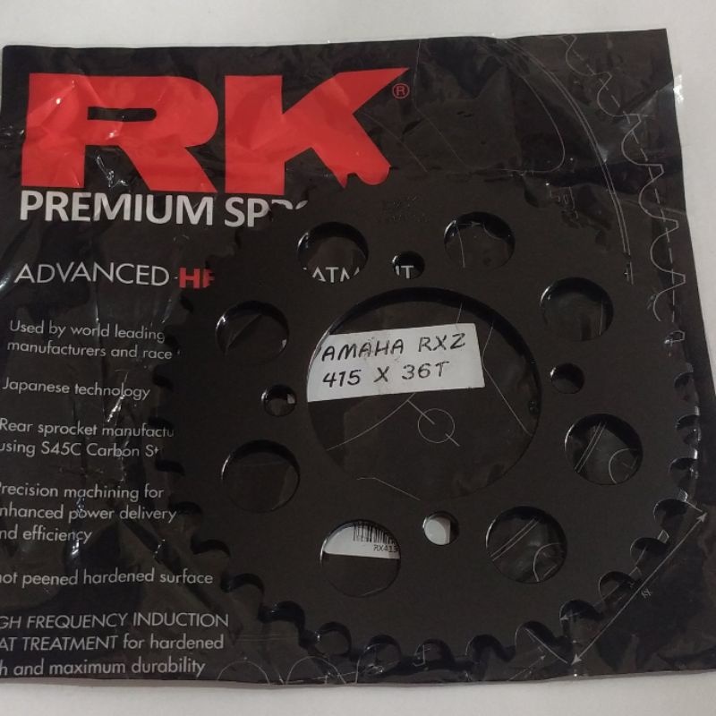 GEAR BELAKANG ORIGINAL RK TAKASAGO HITAM 415 - 36 RX KING VEGA MX F1ZR