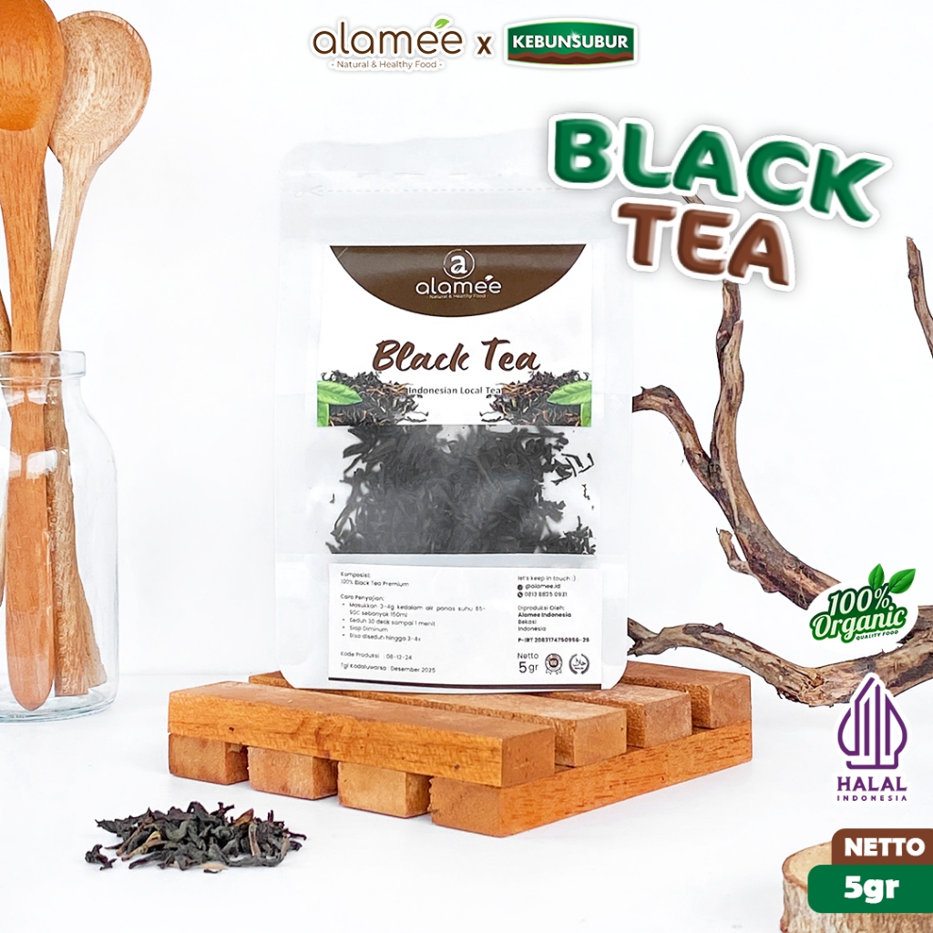 

ALAMEE Black Tea Organic Teh Hitam Kering Dried 5 gr kebunsubur
