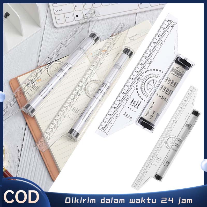 

15/30cm Geometric Ruler Metric Rolling Ruler Roll Draw Ruler Angles Line Ruler