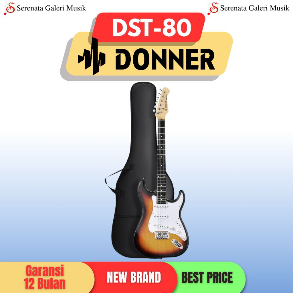 Donner DST-80 Gitar Elektrik With SoftBag - Sunburst