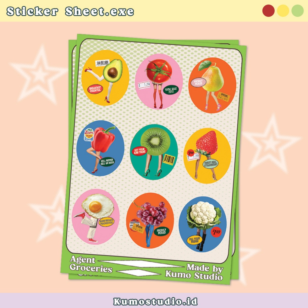 

Sticker Sheet A6 Fruit Vegetable | Stiker Dekorasi Aesthetic | Stiker Laptop , Scrapbook , Dekorasi