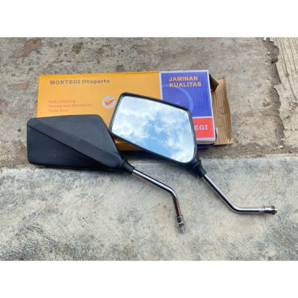 (COD) GRATIS ONGKIR spion kotak tempe rx king old rxs rx spesial berlogo yamaha TANGKAI HITAM DAN CR