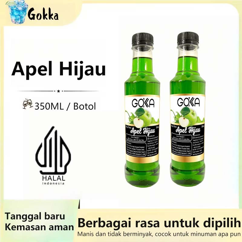 

GOKKA Sirup Minuman Rasa Apel Hijau 350ml Syrup / Sirup Apel Hijau Sertifikasi Halal