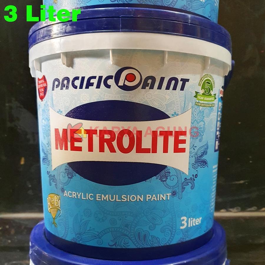 Cat Tembok Acrylic Emulsion Paint METROLITE 3 Liter Galon / Cat Interior Dinding Dalam Ruangan 3L 5K