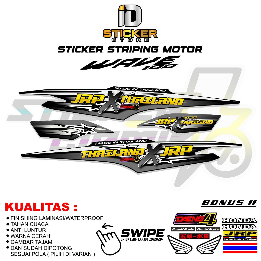 STRIPING SUPRA FIT NEW MOTIF JRP THAILAND VARIASI STICKER MOTOR STIKER MODIFIKASI