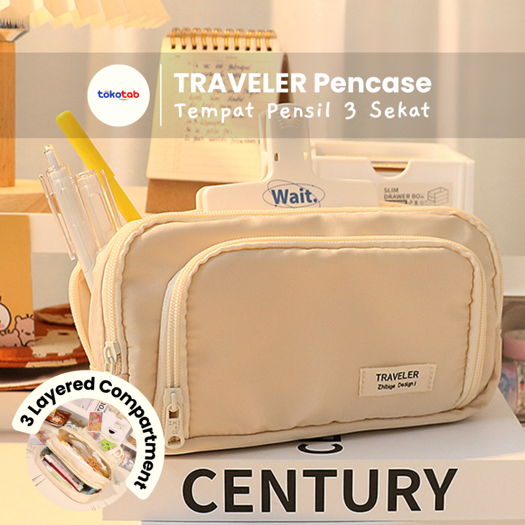 

Tokotab - TRAVELER Pencase Tempat Pensil Pencil Case Tempat Pensil Korea Kapasitas Besar Multi Sekat Kotak Pencil Aesthetic Kotak Pensil Tempat Pencil