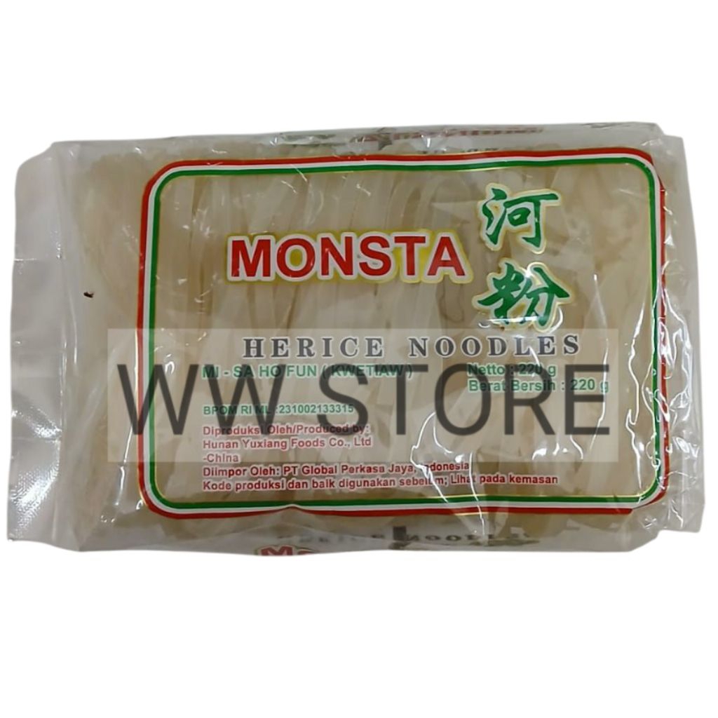 

Kuetiaw kwetiaw kering Mi Sa Ho Fun MONSTA Herice Noodles 220g