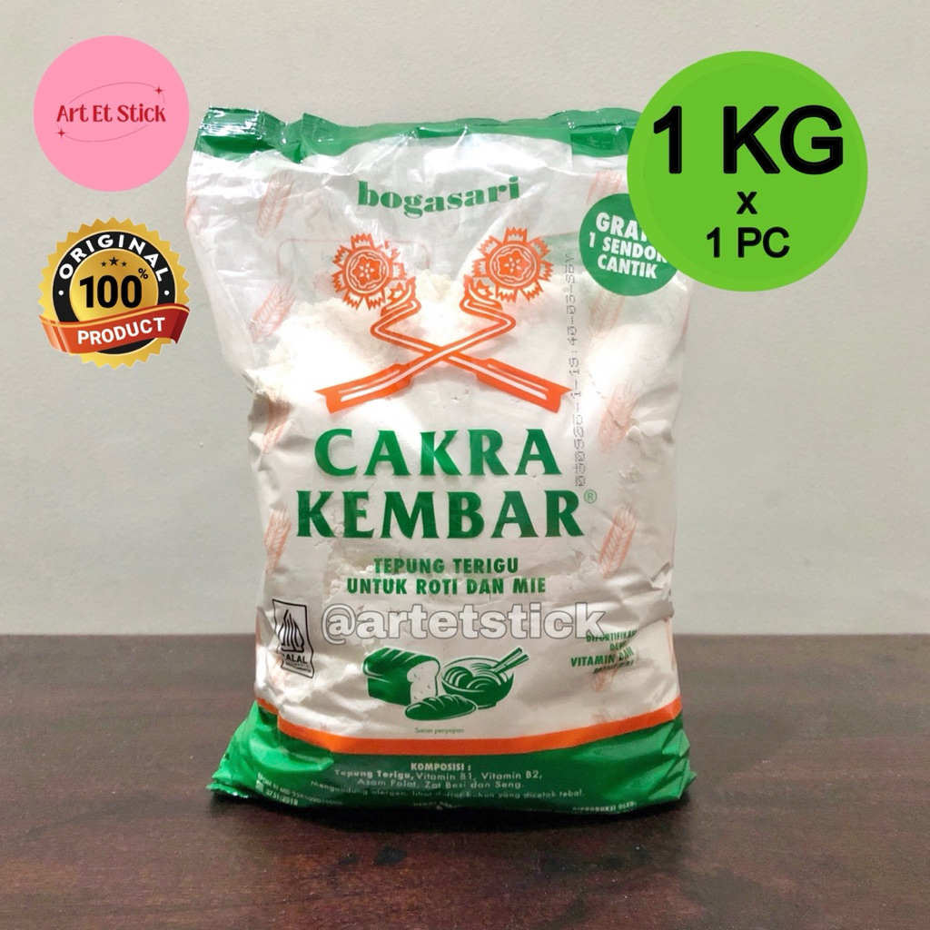 

Tepung Terigu Cakra Kembar Bogasari 1 Kg Ecopack