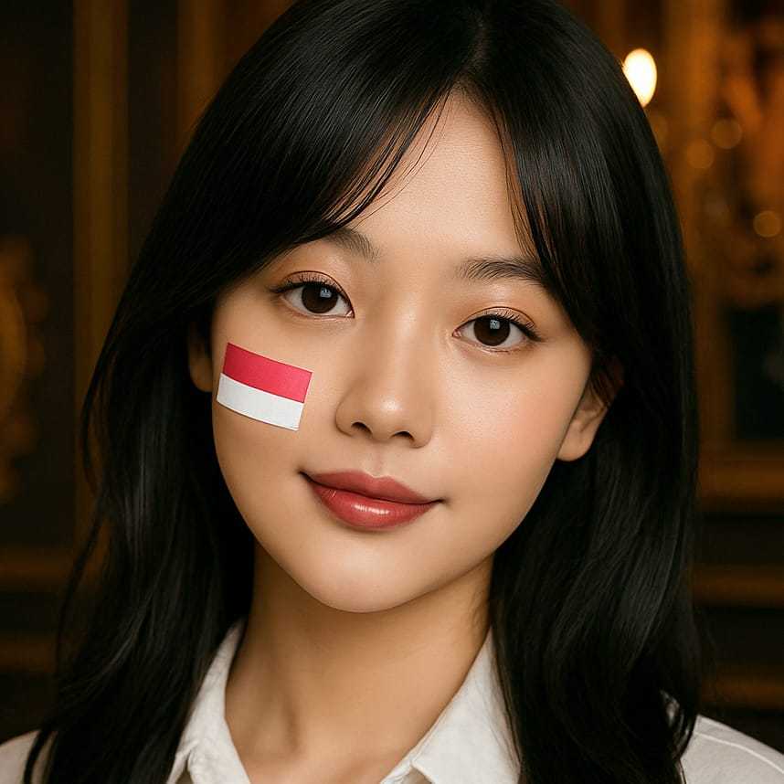 SFO - Stiker Pipi Bendera Merah Putih - Sticker Wajah