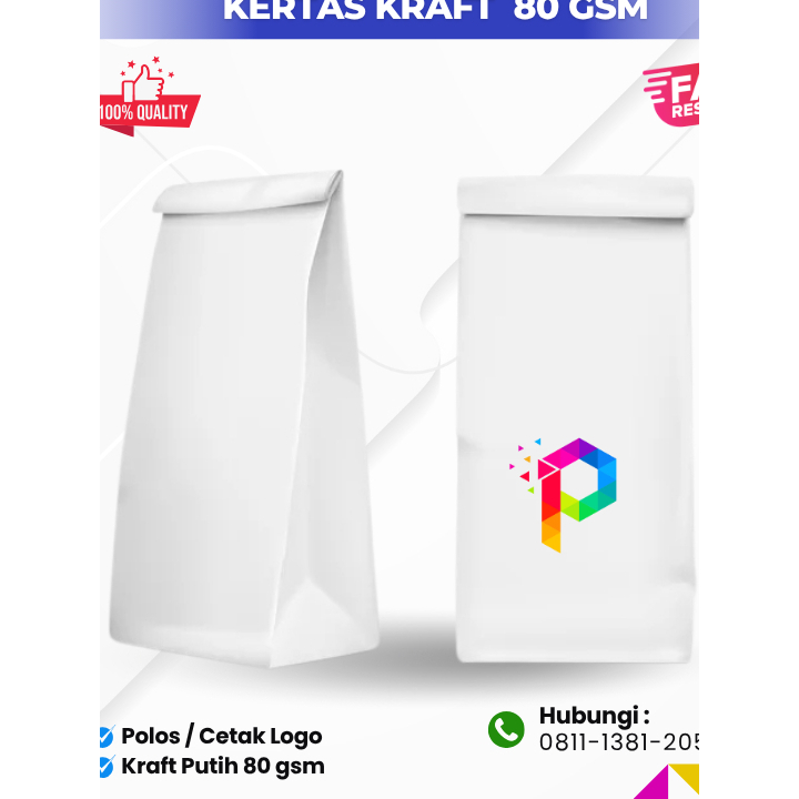 

Paperbag Putih Polos / Cetak Logo Uk 28x15x20 cm / Kantong Belanja / Tas Belanja