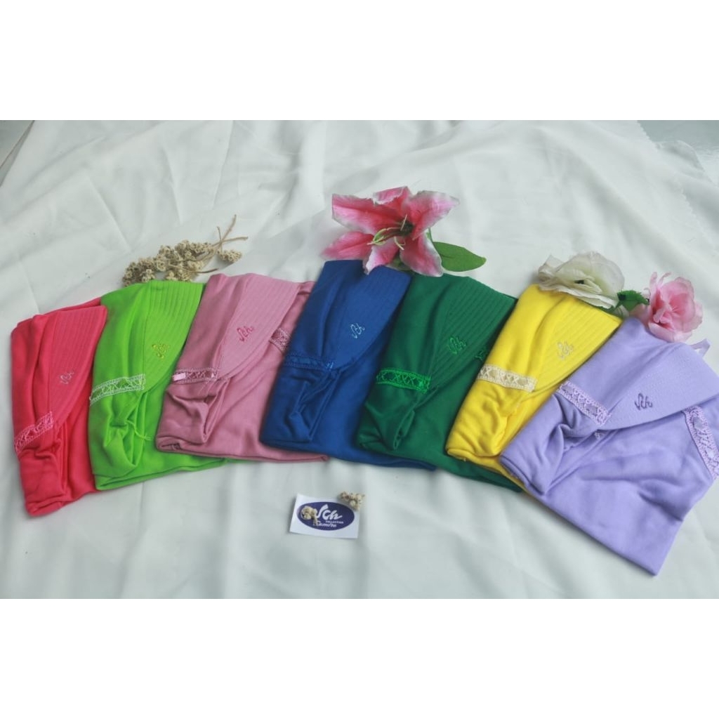 Kerudung anak sekolah SD serut pita