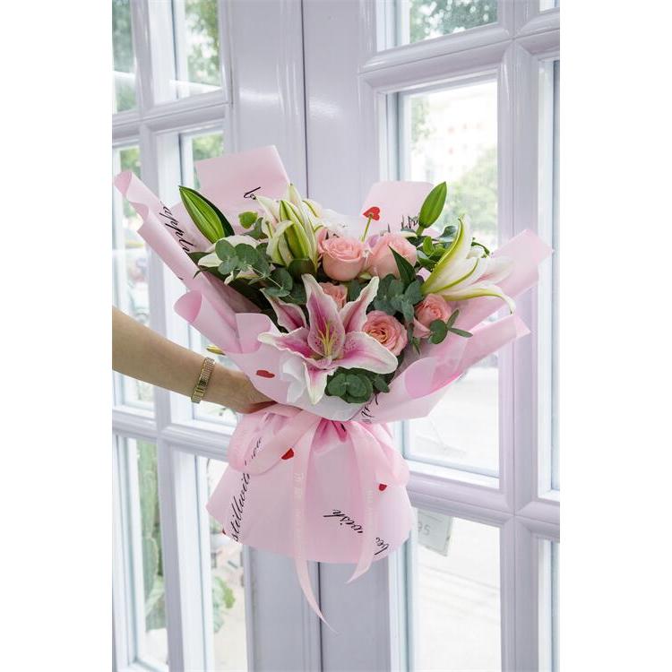 

[20 LEMBAR]Kertas Buket Bunga Flower Wrapping Happily Love Flowers Cellophane Solid Warna KB6166