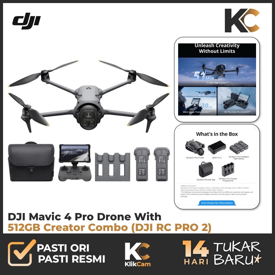 DJI Mavic 4 Pro 512GB Creator Combo (DJI RC Pro 2) Garansi Resmi