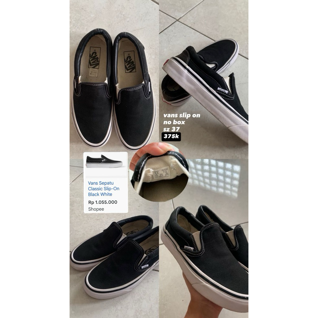 sepatu slip on hitam