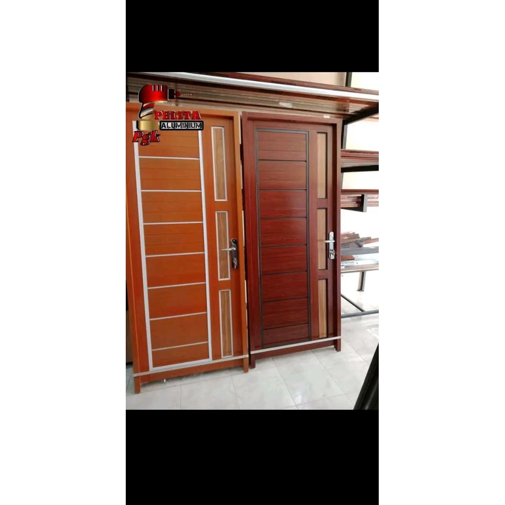 pintu Aluminium Motif kayu