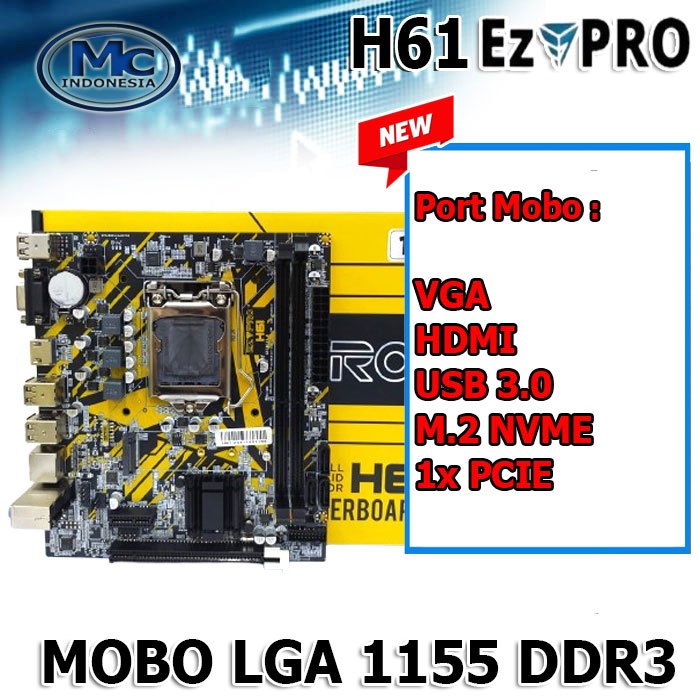 MOBO h61 / H81 / H110  Ezpro New Motherboard NVME New