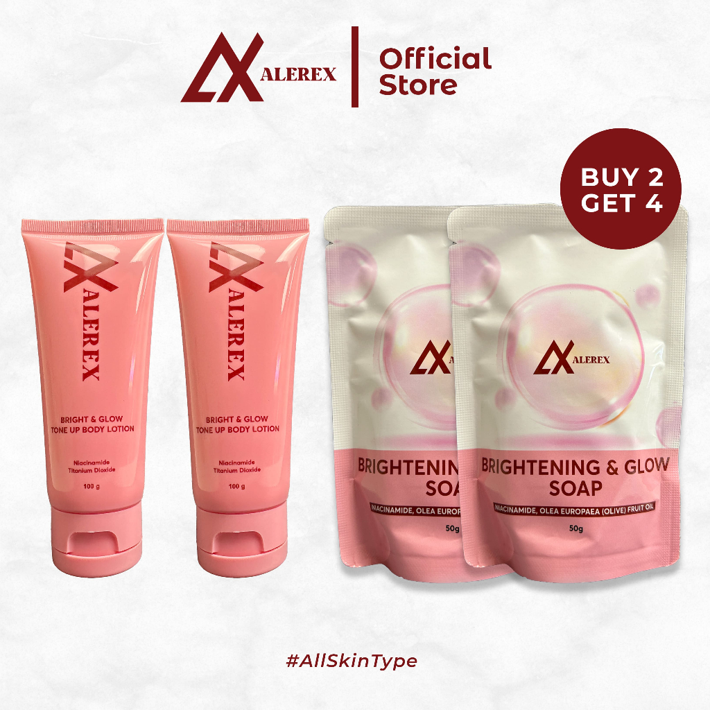 [PAKET SUPER HEMAT] 2 HB + 2 SABUN Alerex Bright & Glow Tone-Up Body Lotion