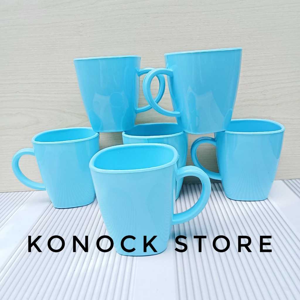 6 Pcs  cangkir Melamin  warna biru Dinner ware  / Gelas Kopi Melamin / Gelas Teh / Melamin Murah
