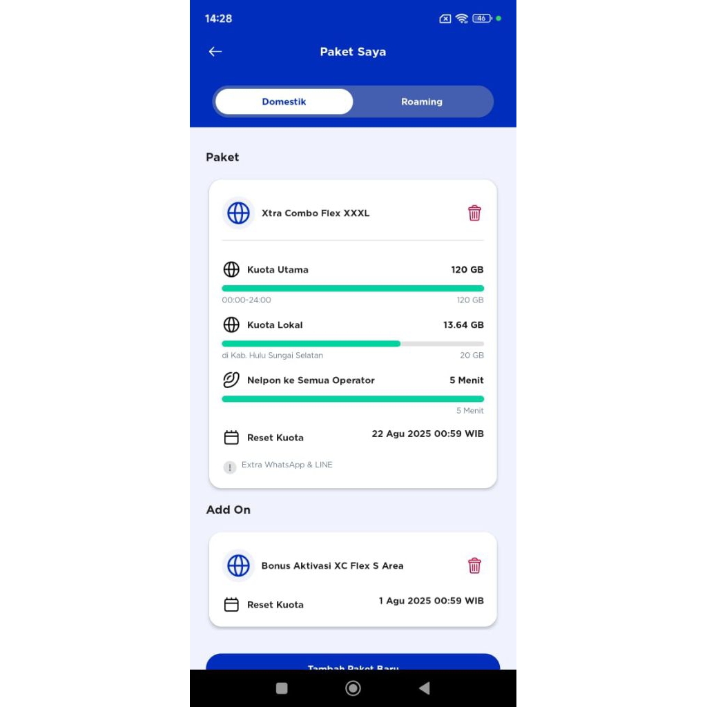 Kartu Perdana XL Paket xtra combo flex xxxL 140gb 28hari Full