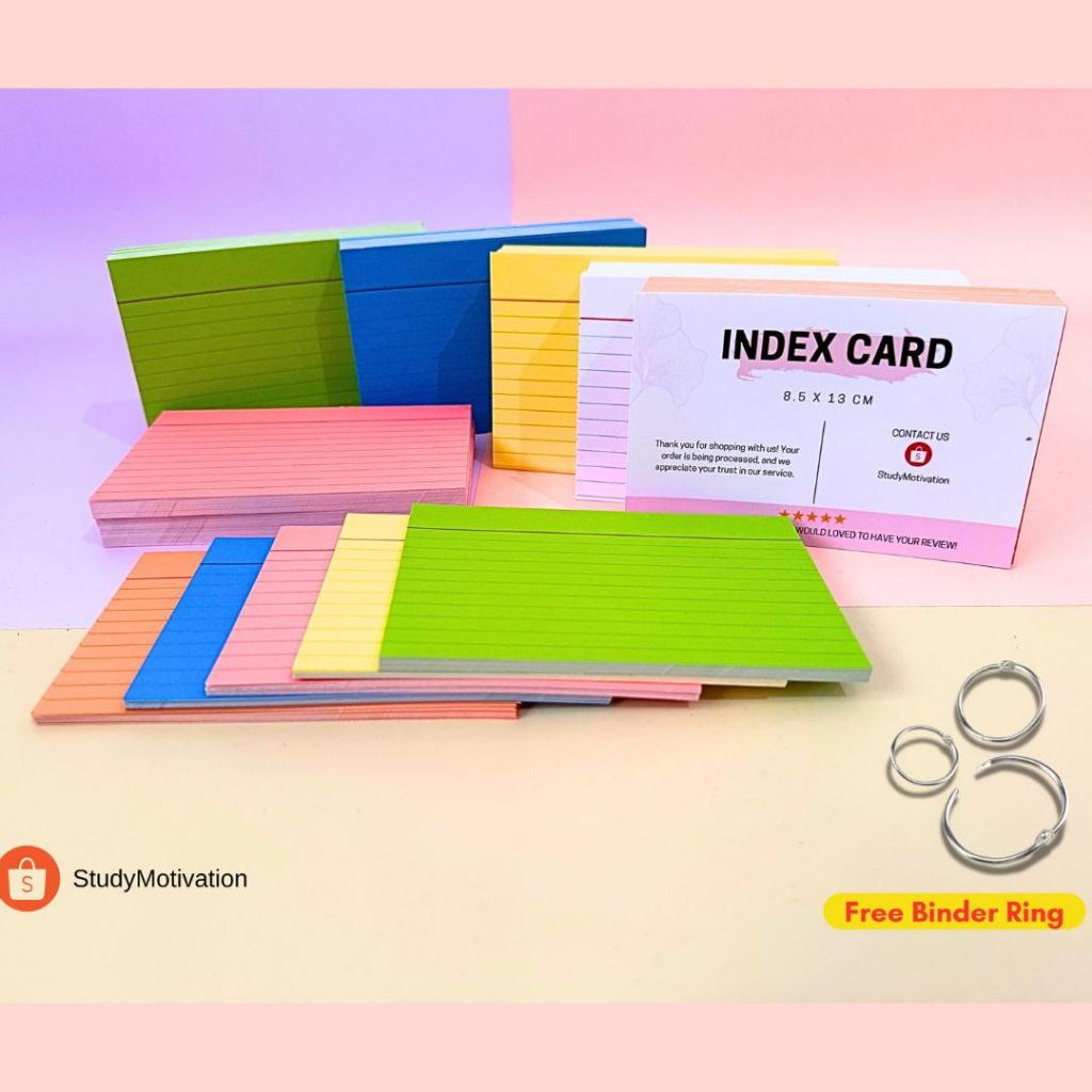 

Flash Cards Index Cards Garis Berwarna