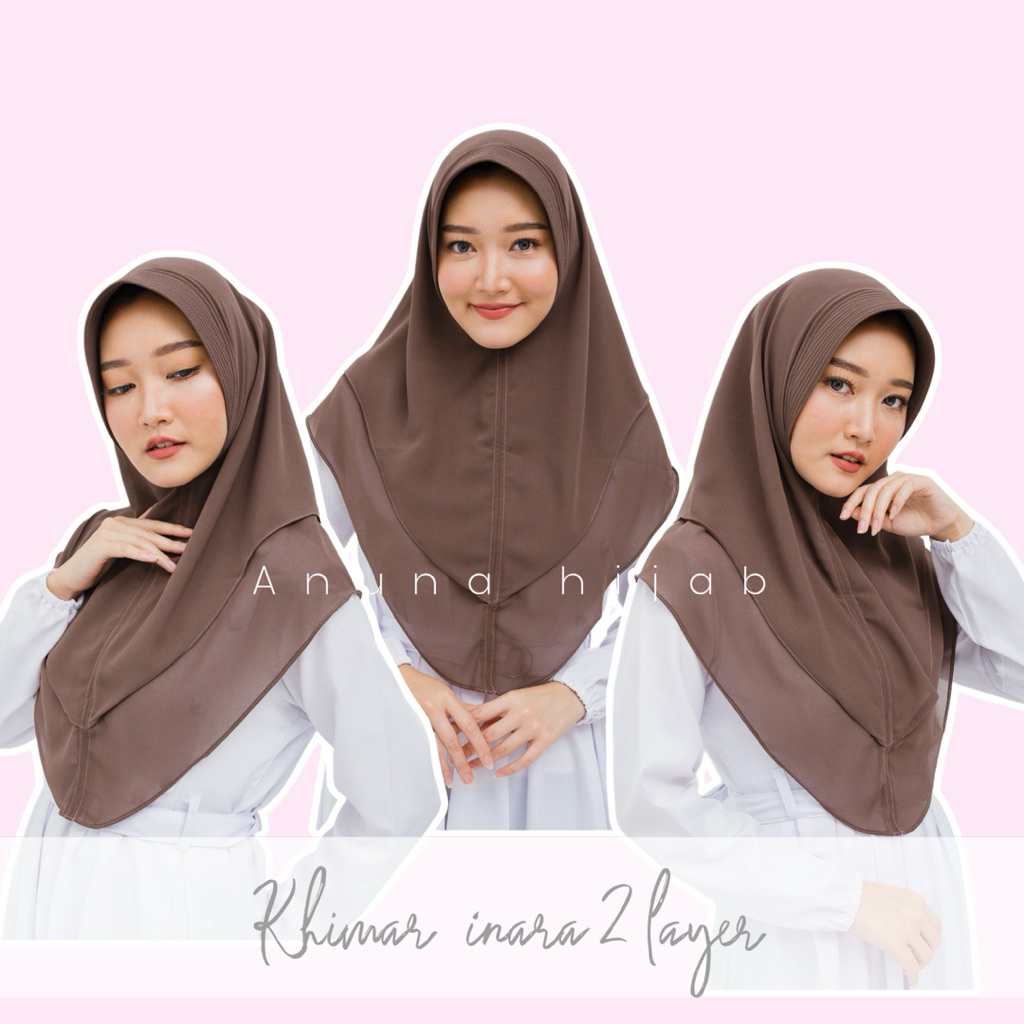 ANUNA | Khimar Ceruty 2 Layer |Khimar 2Layer Mini Ceruty Babydoll
