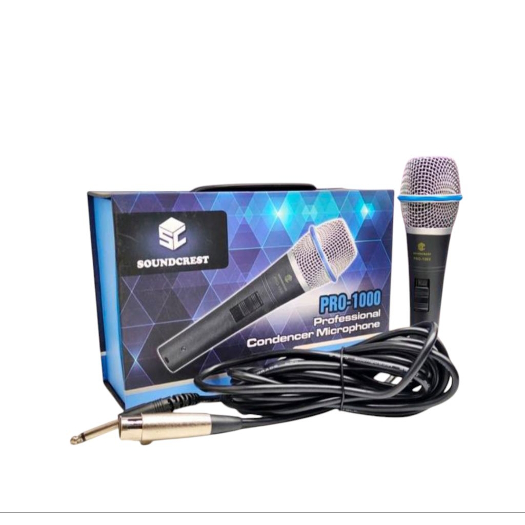 Mic Microphone Kabel Condensor SOUNDCREST PRO 1000 Mikropon Handled Mikrofon