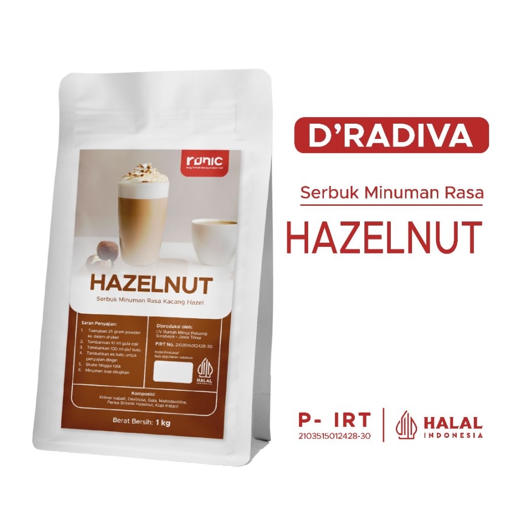 

Bubuk Minuman Premium Hazelnut RUNIC 1kg