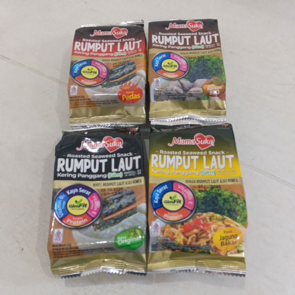 

Rumput Laut MamaSuka/Nori Rumput Laut 4,5 gr (tahan di jalan/luar kulkas 3 bulan)