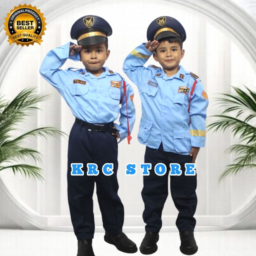 Baju Profesi Anak TNI AU Lengan Panjang / KOSTUM ANAK TNI AU / BAJU KARNAVAL TNI AU CILIK