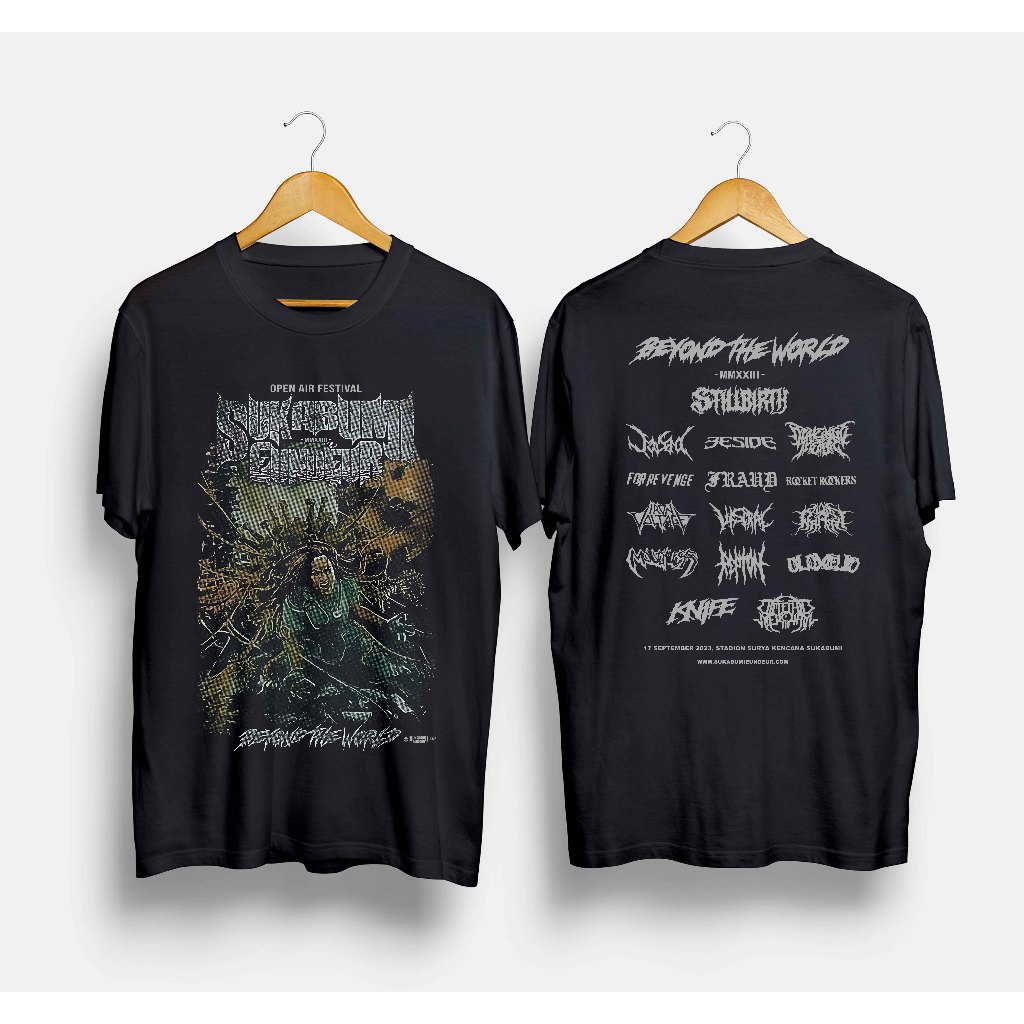 Tshirt Band SukaBumi Eundeur 2023 - Beyond The World / Kaos Musik Rock Metal