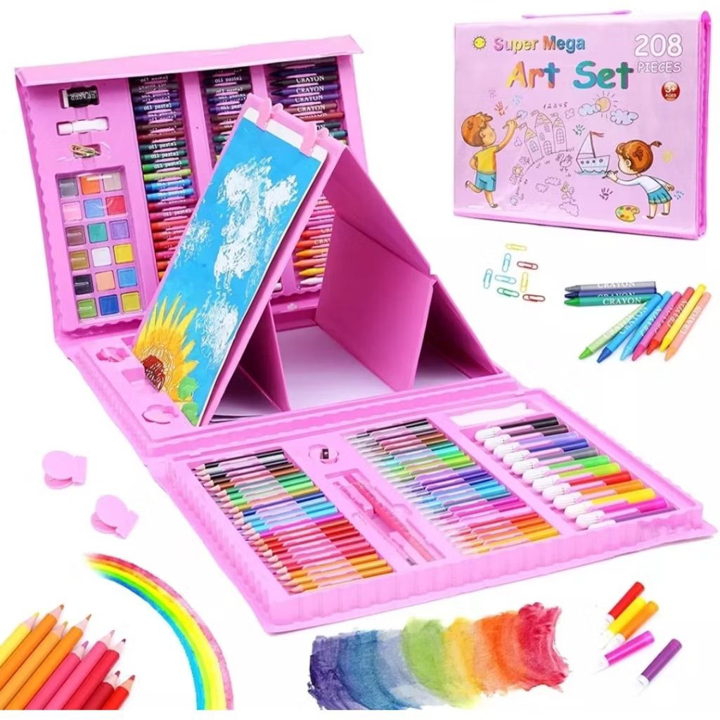 

[hero] Mainan Edukasi Anak Perlengkapan Menggambar Melukis Crayon Krayon & Pastel Spidol - Super Mega Art Set 208 pcs