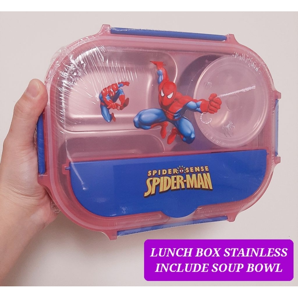 lunchbox stainless sekat 4 spiderman lunch box stainless sekat cars kotak makan sekat cars lunch box