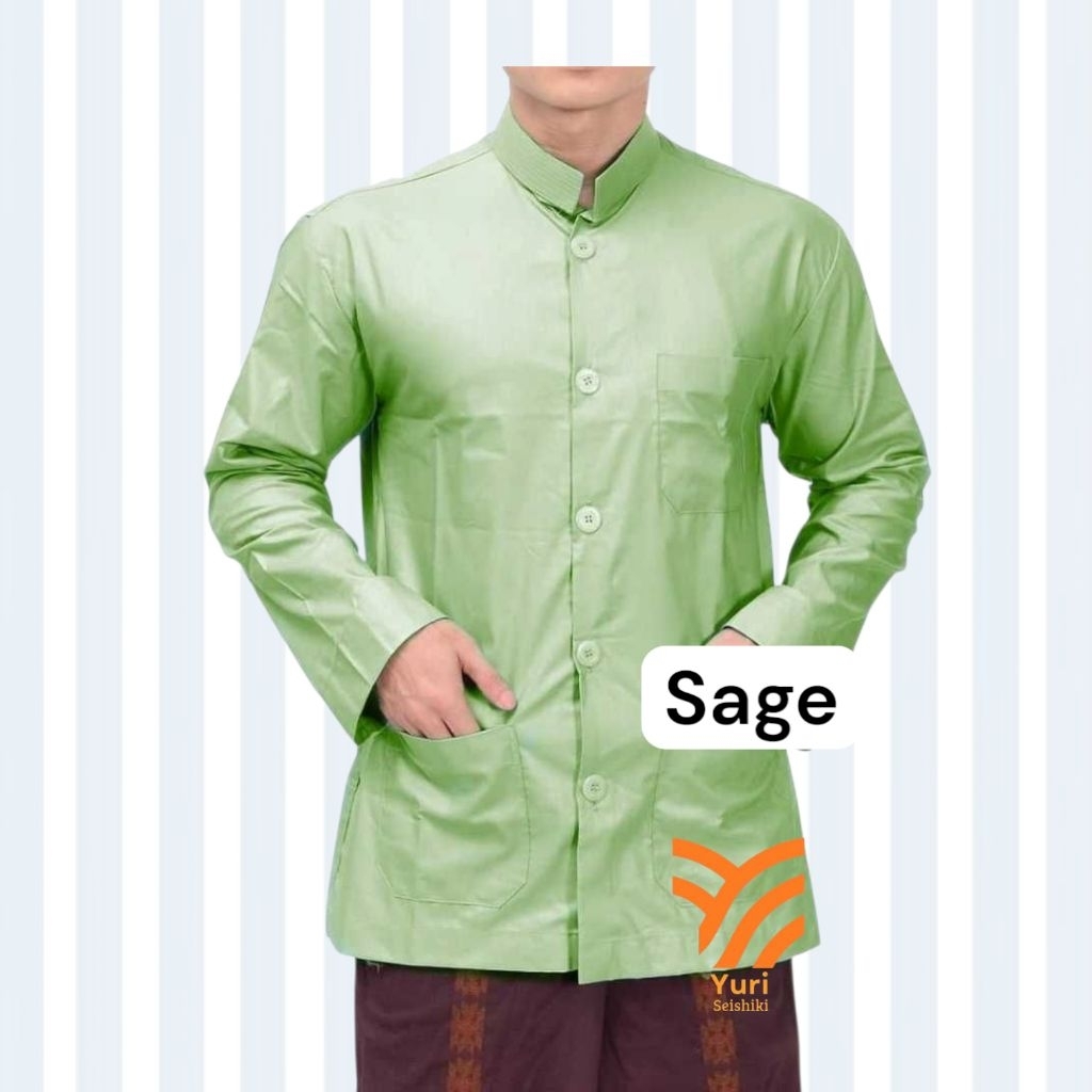 Baju Muslim Pria Dewasa Saku Tempel | Koko Haibah Elegan Kerah Shanghai