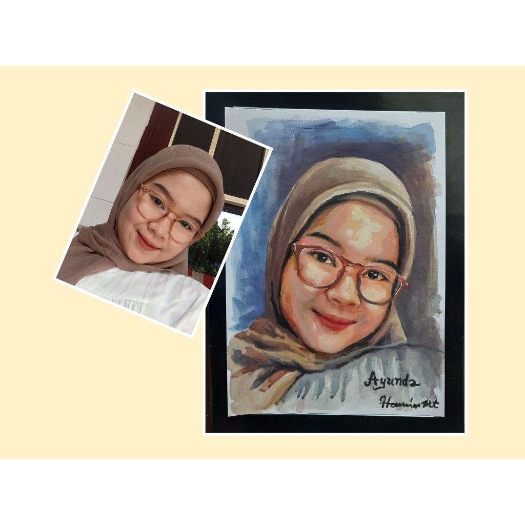 

lukis wajah dengan cat air