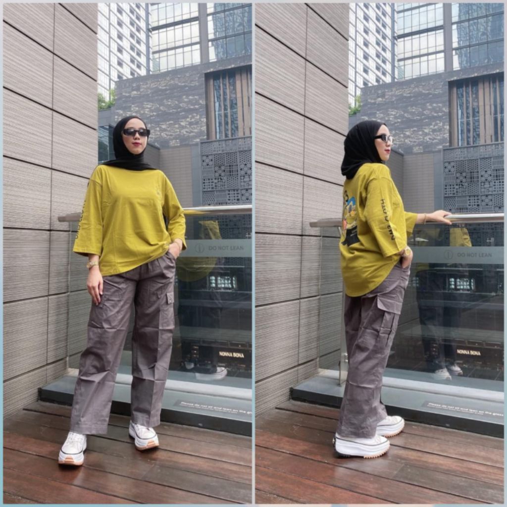 ONE SET TANGAN 7/8 OVERSIZE CELANA CARGO DM3 CLOTH