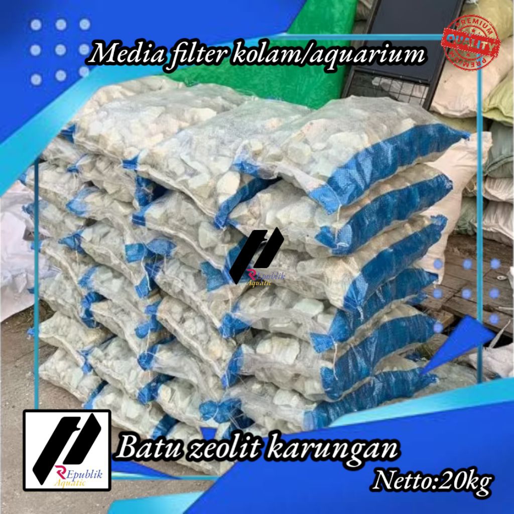 zeolit 20kg media filter kolam koi / zeolit karungan 20kg media filter / zeolit